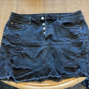 American Eagle Black Denim Mini Skirt